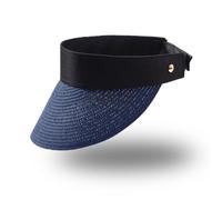 Eigso Marineblauer Schirmmütze für Frauen Geflochtener Strohhut für Frauen
