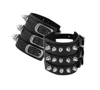 Eigso PU Leder Armband Punk Gothic Breites Armband mit Verschluss für Damen Herren verstellbar
