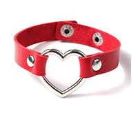 Eigso Retro Steampunk Vintage Leder Gothic Armband für Frauen und Männer Hollow out Herz Armband PU