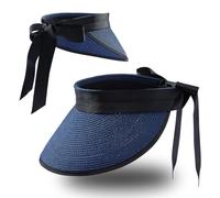 Eigso Sonnenschutz Straw Visor Hat Resienhut Ponytail Cap Strand Kappe für Damen