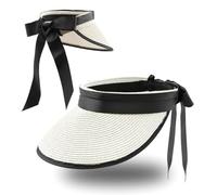 Eigso Sonnenschutz Straw Visor Hat Resienhut Ponytail Cap Strand Kappe für Damen