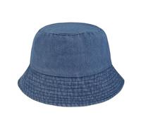 Eigso Womens Blue Denim Frayed Cotton Bucket Hat für Outdoor Vintage Classic 90s Sun Hat für Frau Mann