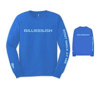 Eilish Billie - T-Shirt Maniche Lunghe # L Unisex Blue # Smile