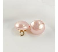 EILJSF 10 Stück 10 mm rosarote kleine runde Kugel-Perlenknöpfe, halbkreisförmige birnenförmige dekorative Knöpfe für die Herstellung von Stoffen, Kunstharz-Ösenknöpfe