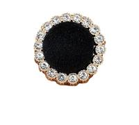 EILJSF 10 Stück 17-25 mm Goldfarbene Metall-Strass-Knöpfe mit Stoffbezug, DIY-Nähset für Bastler, Näher und Heimwerker