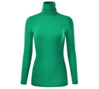 EIMIN Langärmeliger Rollkragenpullover für Damen, schmale Passform, Gr. S-3XL, Ett003_kellygreen, Klein