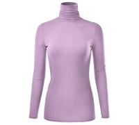 EIMIN Langärmeliger Rollkragenpullover für Damen, schmale Passform, Gr. S-3XL, Ett003_lilac, 3X-Groß