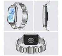 Ein Edelstahl-Metallarmband mit drei Perlen, inklusive Demontagewerkzeug, atmungsaktiv, bequem, wasserdicht, leicht zu tragen, kompatibel mit HuaweiBa