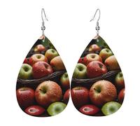 Ein Korbfrüchte bedruckte tropfenförmige Leder-Ohrringe | High-End-Design, leichte Luxus-Ohrringe