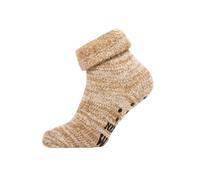 Ein Paar ABS Extra Dicke Wollsocken Damen Herren Uni Design Skandinavische Socken Kuschelsocken 63% Wolle Dicke Hyggelig Warm | Beige Gr. 39-42