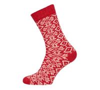 Ein Paar Einfarbige Wollsocken Blumen Design Für Damen Und Herren Weiche Dicke Kuschelsocken Hyggelig Warm Mit 45% Wolle | Rot Gr. 43-46