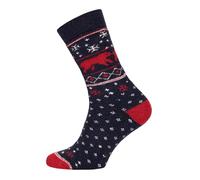 Ein Paar Eisbär Norweger Socken Damen Und Herren Skandinavische Socken Kuschelsocken Wolle Dicke Socken Hyggelig Warm 45% Wolle | Navy Gr. 35-38