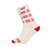 Ein Paar Norweger Socken Damen Und Herren Skandinavisches Design Skandinavische Socken Kuschelsocken 80% Wolle Dicke Socken Hyggelig Warm | Rot Gr. 35-38