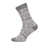 Ein Paar Norweger Socken Für Damen Und Herren Skandinavische Socken Dicke Kuschelsocken Hyggelig Warm 45% Wolle In Norwegischem Design | Grey Gr. 39-42