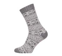 Ein Paar Norweger Socken Für Damen Und Herren Skandinavische Socken Dicke Kuschelsocken Hyggelig Warm 45% Wolle In Norwegischem Design | Grey Gr. 43-46