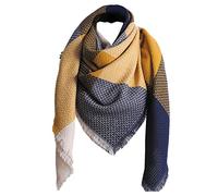 Einaily Damen Schal Kariert übergroßer Quadratisch Deckenschal Herbstschal Winterschal Karo Tartan Streifen Plaid Muster XXL Oversized quasten Fransen Poncho 40+ Farben Schals Weich Warm Strickschal