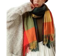 Einaily Damen Schal Kariert übergroßer Winter Schal Quadratisch Deckenschal Herbstschal Karo Tartan Streifen Plaid Muster XXL Oversized Fransen Poncho 40+ Farben Frauen Schals Weich Warm Strickschal