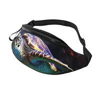 Eine bunte Bauchtasche mit tropischen Meeresschildkröten für Männer und Frauen, wasserdichte Sport-Hüfttasche, modische Gürteltasche, Umhängetasche, Hüfttasche mit verstellbarem Riemen, große