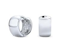 Einfache Basic Breite Kpop Huggie Creolen Ohrringe Für Frauen Für Männer .925 Sterling Silber Poliert Flaches Scharnier