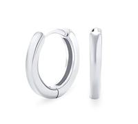 Einfache Basic Dünne Flache Huggie Creolen Kpop Ohrringe Für Frauen Für Männer Scharnier Poliert .925 Sterlingsilber