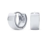 Einfache Basic Dünne Flache Huggie Creolen Kpop Ohrringe Für Frauen Für Männer Scharnier Poliert .925 Sterlingsilber