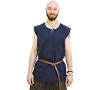 Einfache Mittelalter Tunika Clement, ärmellos, dunkelblau