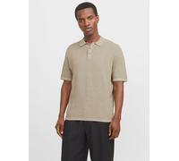 Einfarbig Gestricktes Polo S Beige