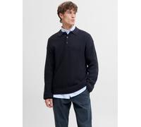 Einfarbig Gestricktes Polo S Blau