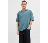 Einfarbig Gestricktes Polo S Blau