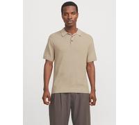 Einfarbig Gestricktes Polo XL Beige