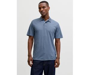 Einfarbig Poloshirt M Blau