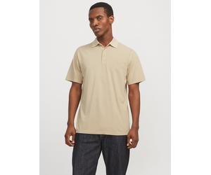 Einfarbig Poloshirt XS Beige
