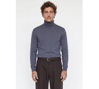 Einfarbig Rollkragenpullover L Grau