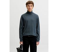 Einfarbig Rollkragenpullover XS Blau