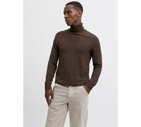 Einfarbig Rollkragenpullover XS Braun