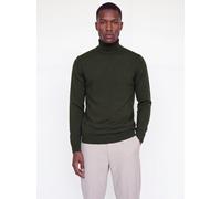 Einfarbig Rollkragenpullover XS Grün