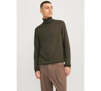 Einfarbig Rollkragenpullover XS Grün