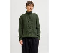 Einfarbig Rollkragenpullover XS Grün