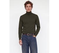 Einfarbig Rollkragenpullover XS Grün