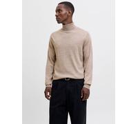 Einfarbig Rollkragenpullover XXL Beige