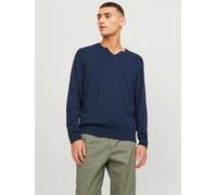 Einfarbig Strickpullover S Blau