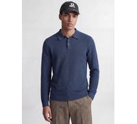 Einfarbig Strickpullover S Blau
