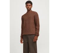 Einfarbig Strickpullover S Braun