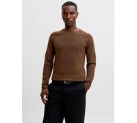Einfarbig Strickpullover S Braun