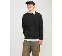 Einfarbig Strickpullover S Schwarz