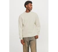 Einfarbig Strickpullover S Weiß
