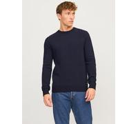 Einfarbig Strickpullover XL Blau