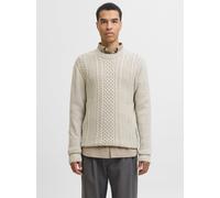 Einfarbig Strickpullover XS Beige