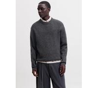 Einfarbig Strickpullover XS Grau