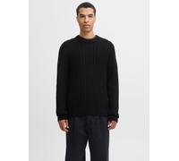 Einfarbig Strickpullover XS Schwarz